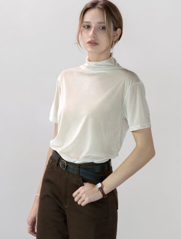 벨루아 소프트 하이넥티셔츠 BEIGE