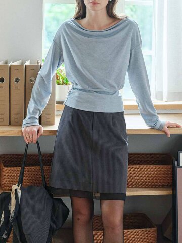 SR_Vintage french stripe mini skirt