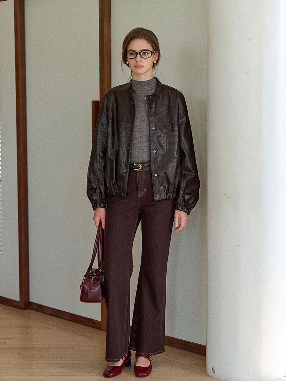 SR_Collar loose cropped jacket
