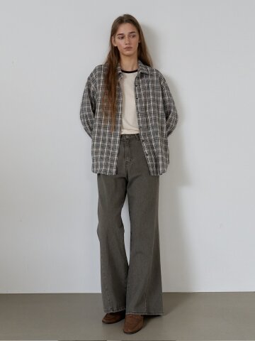 카치온 루즈핏 데님 팬츠 LIGHT BROWN