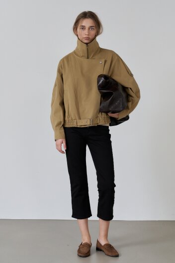 하이넥 카라 풀집업점퍼 DARK BEIGE