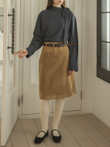 PM_Velvet a-line skirt