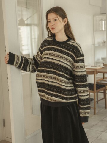 PM_Fair Isle crew neck sweater