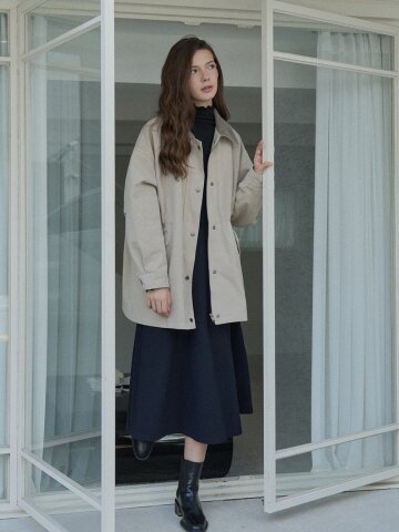 Corduroy Collar Safari Jumper - BEIGE