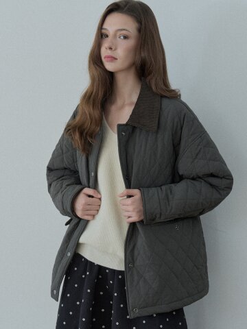 Diamond Quilted Safari Jacket - KHAKI