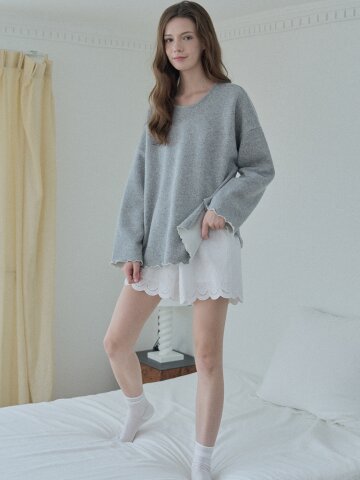 Wool Oversize Unbalanced Knit - GREY