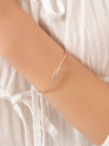 웨이브 노트 뱅글 팔찌 C24BB087 (14K Gold Plated)