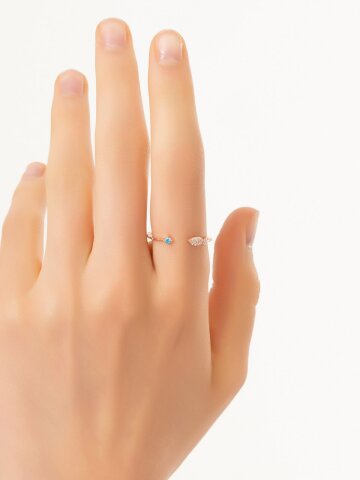 오션 피쉬 오픈링 C24RB097 (14K Gold Plated)
