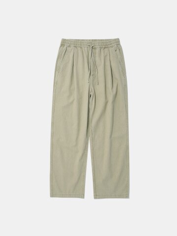 LOOSE-FIT WASHED TWILL PINTUCK PANTS_BEIGE
