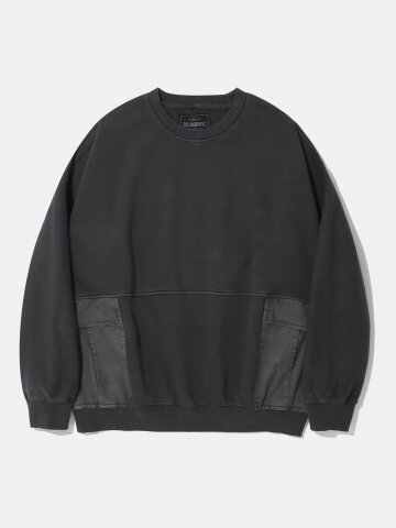 UTILITY POCKET DYED FLEECE SWEAT SHIRT_CHARCOAL