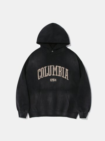 CRACK ARCH SPRAY WASHED FLEECE HOODIE_BLACK