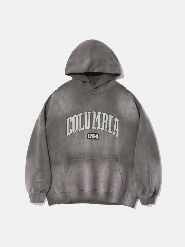 CRACK ARCH SPRAY WASHED FLEECE HOODIE_BROWN