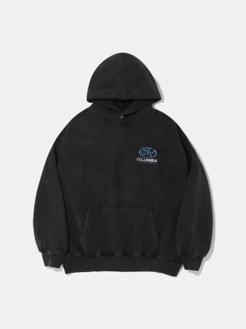 NY CITY LOGO WASHED FLEECE HOODIE_BLACK