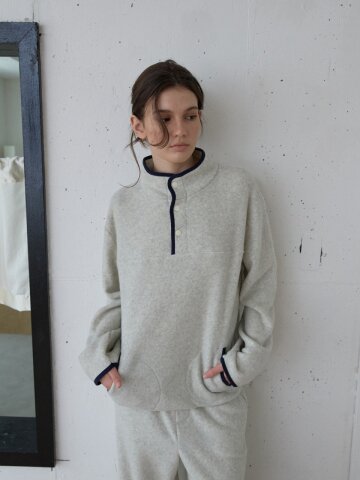 Fleece Snap Pullover_Oatmeal