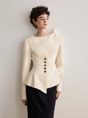 YY_Diagonal waist jacket