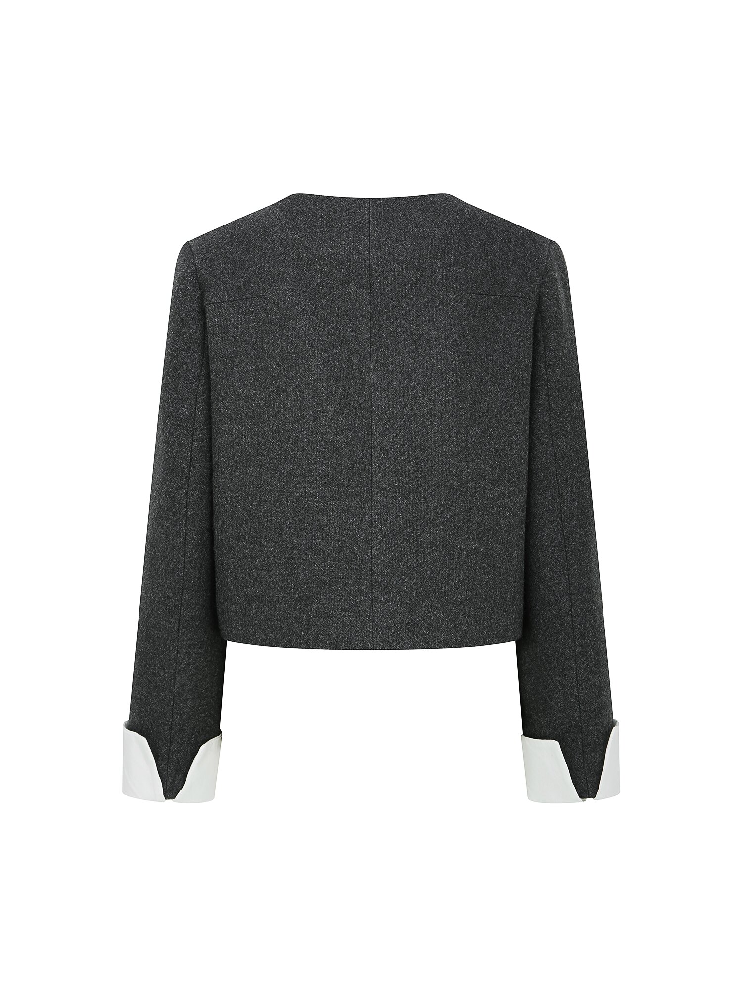 디테쳐블 커프스 라운드넥 재킷 (GREY)