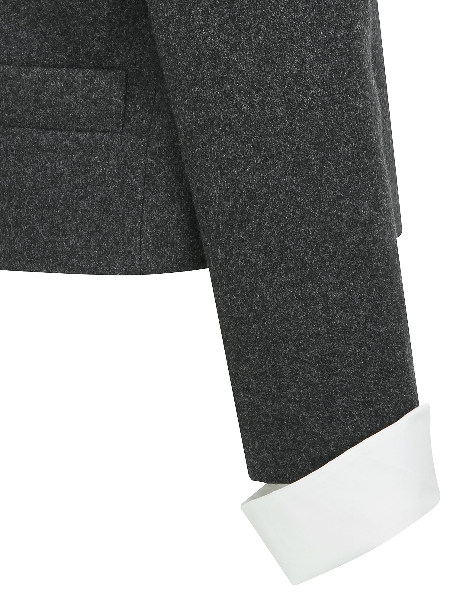 디테쳐블 커프스 라운드넥 재킷 (GREY)