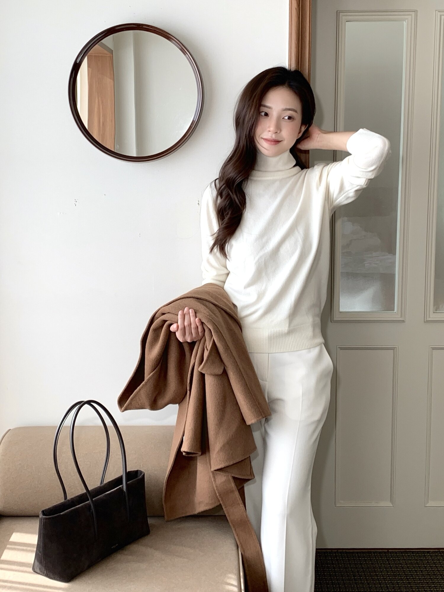 스판 메탈 장식 부츠컷 팬츠 (CREAM)