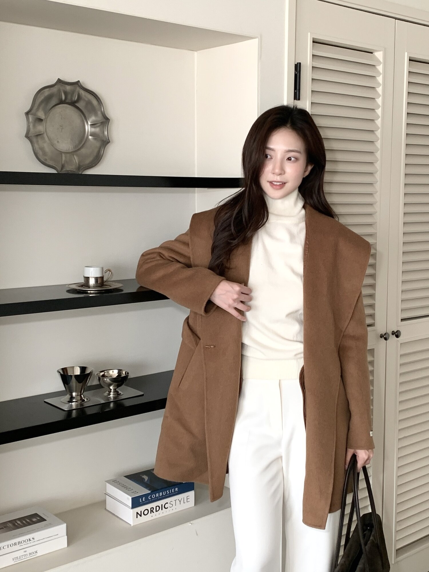 스판 메탈 장식 부츠컷 팬츠 (CREAM)