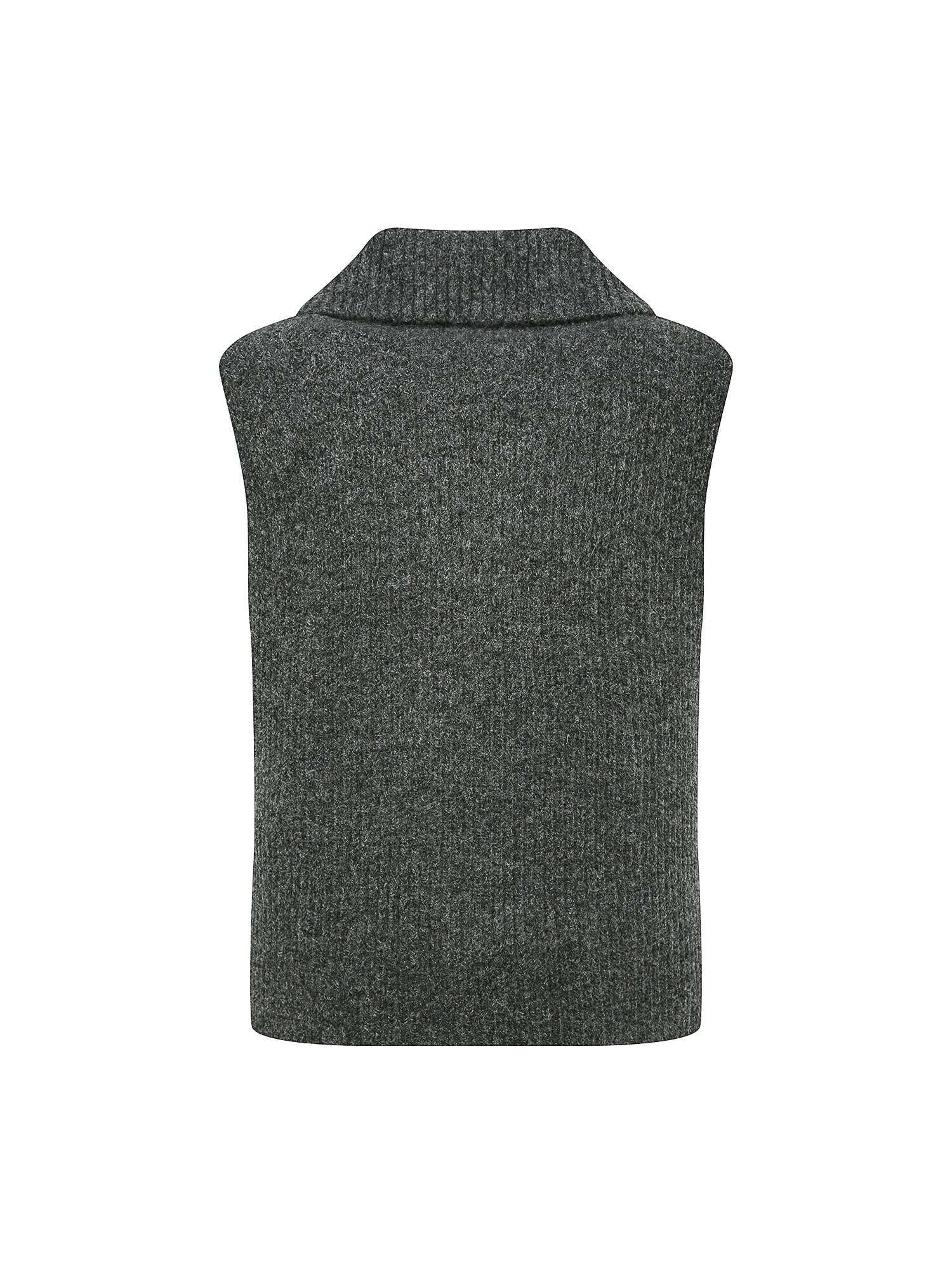 소프트 울 칼라 집업 니트 베스트 (DARK GREY)