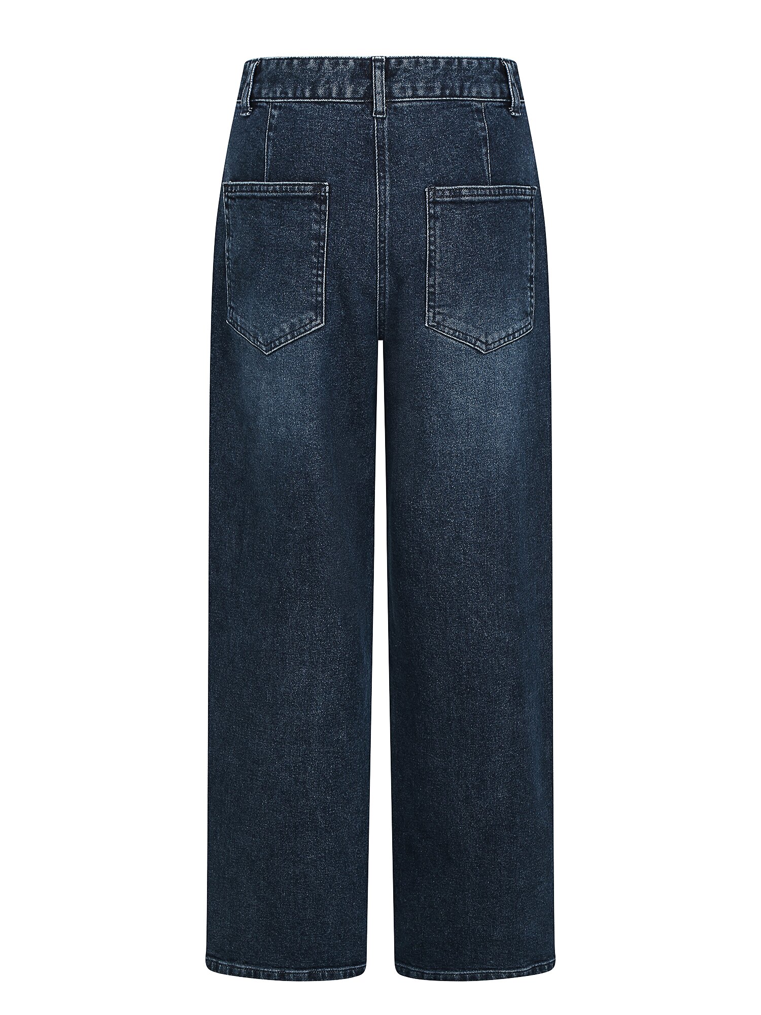 내추럴 워싱 커브드 데님 팬츠 (DARK BLUE)