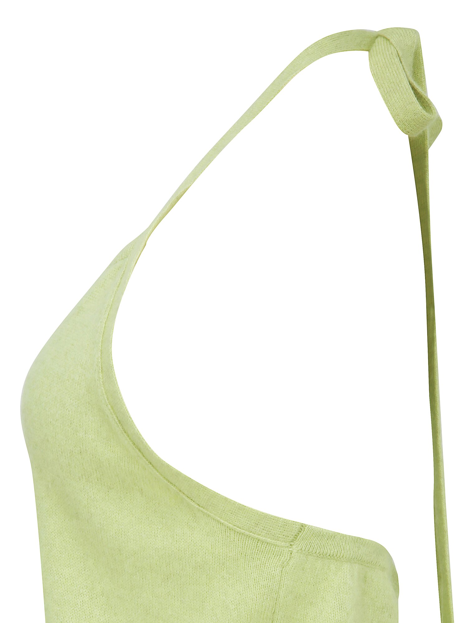 헤어리 울 홀터넥 니트 베스트 (YELLOW GREEN)