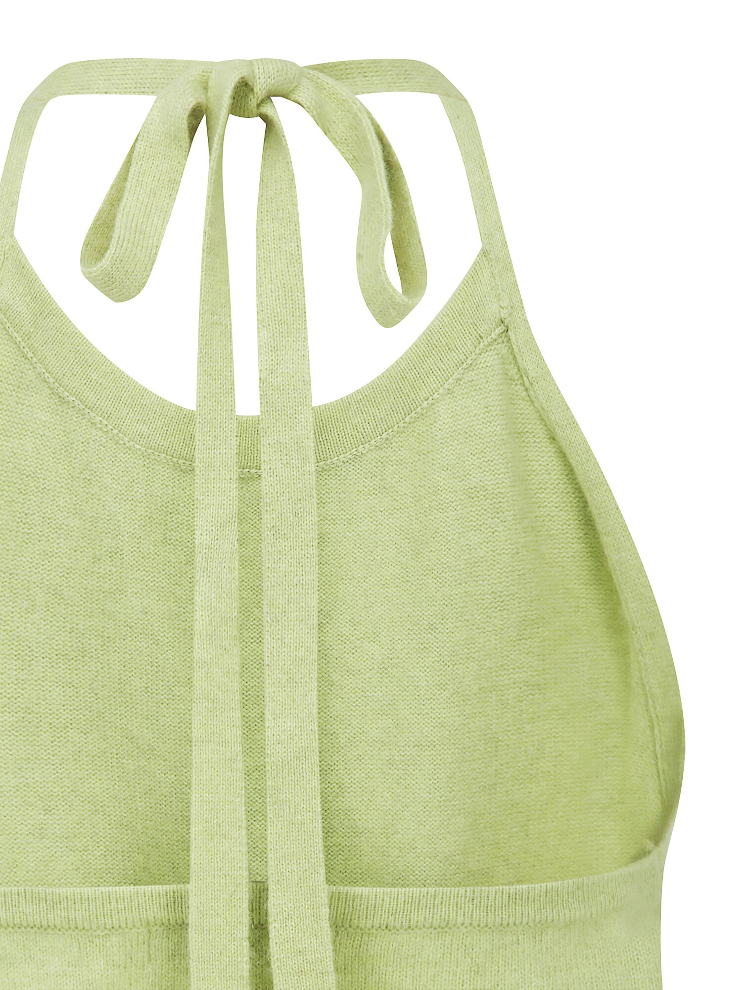 헤어리 울 홀터넥 니트 베스트 (YELLOW GREEN)