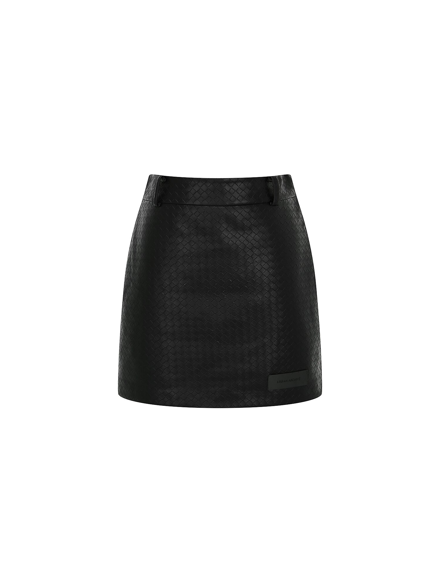 레더 A라인 미니 스커트 (BLACK)