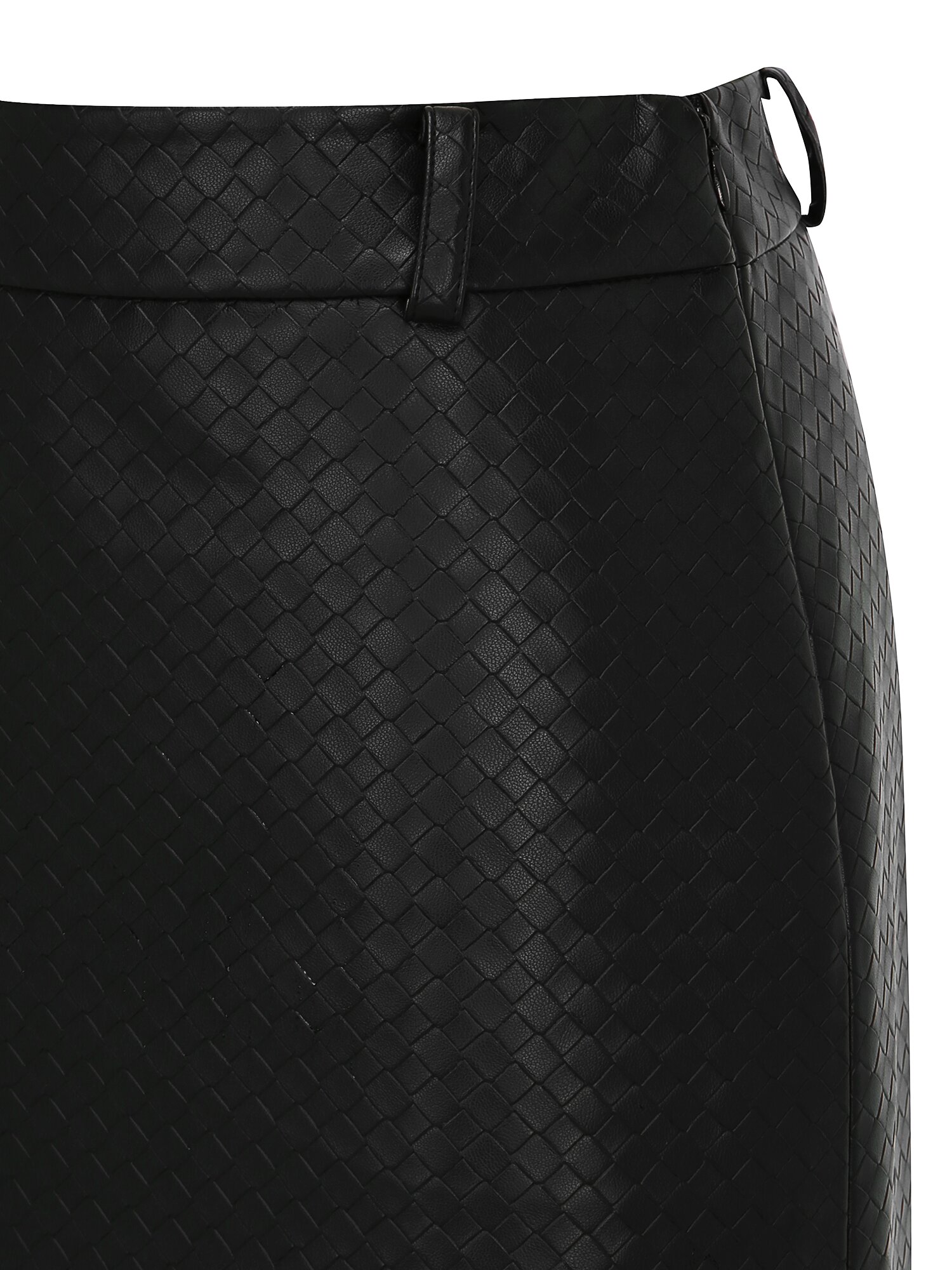 레더 A라인 미니 스커트 (BLACK)