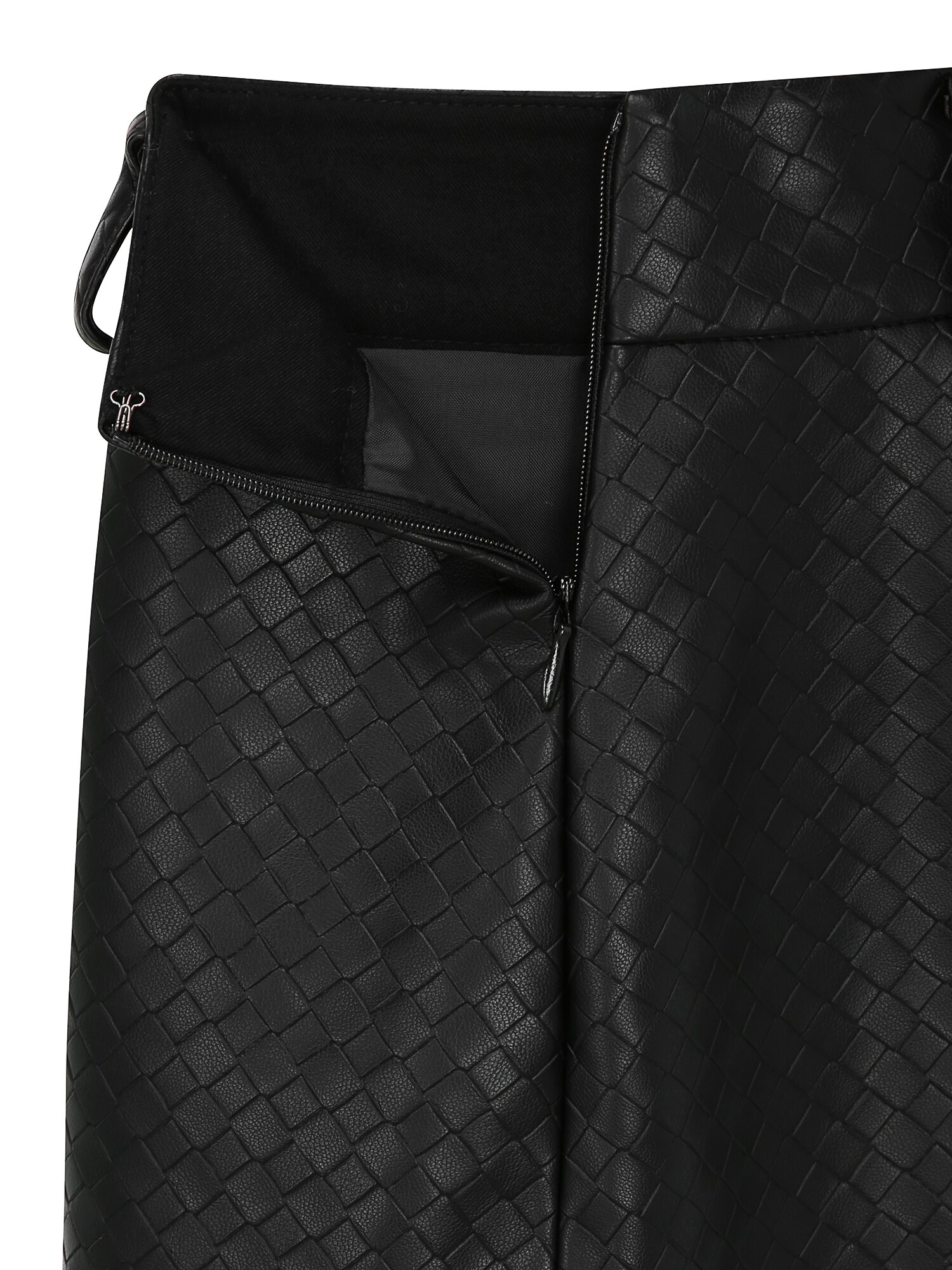레더 A라인 미니 스커트 (BLACK)