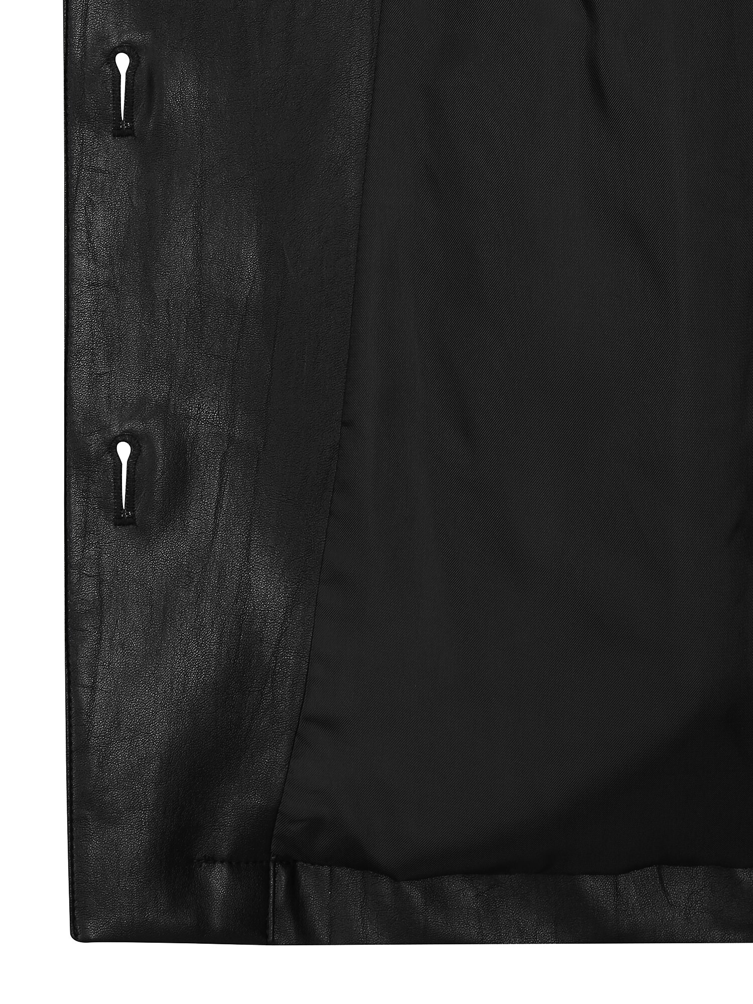 벨티드 페이크 레더 셔츠 재킷 (BLACK)