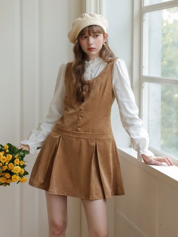 Cest_Vintage button mini dress