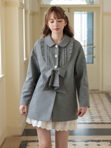 Cest_Lace collar ribbon jacket
