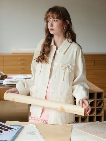 Cest_Ribbon detail pocket jacket