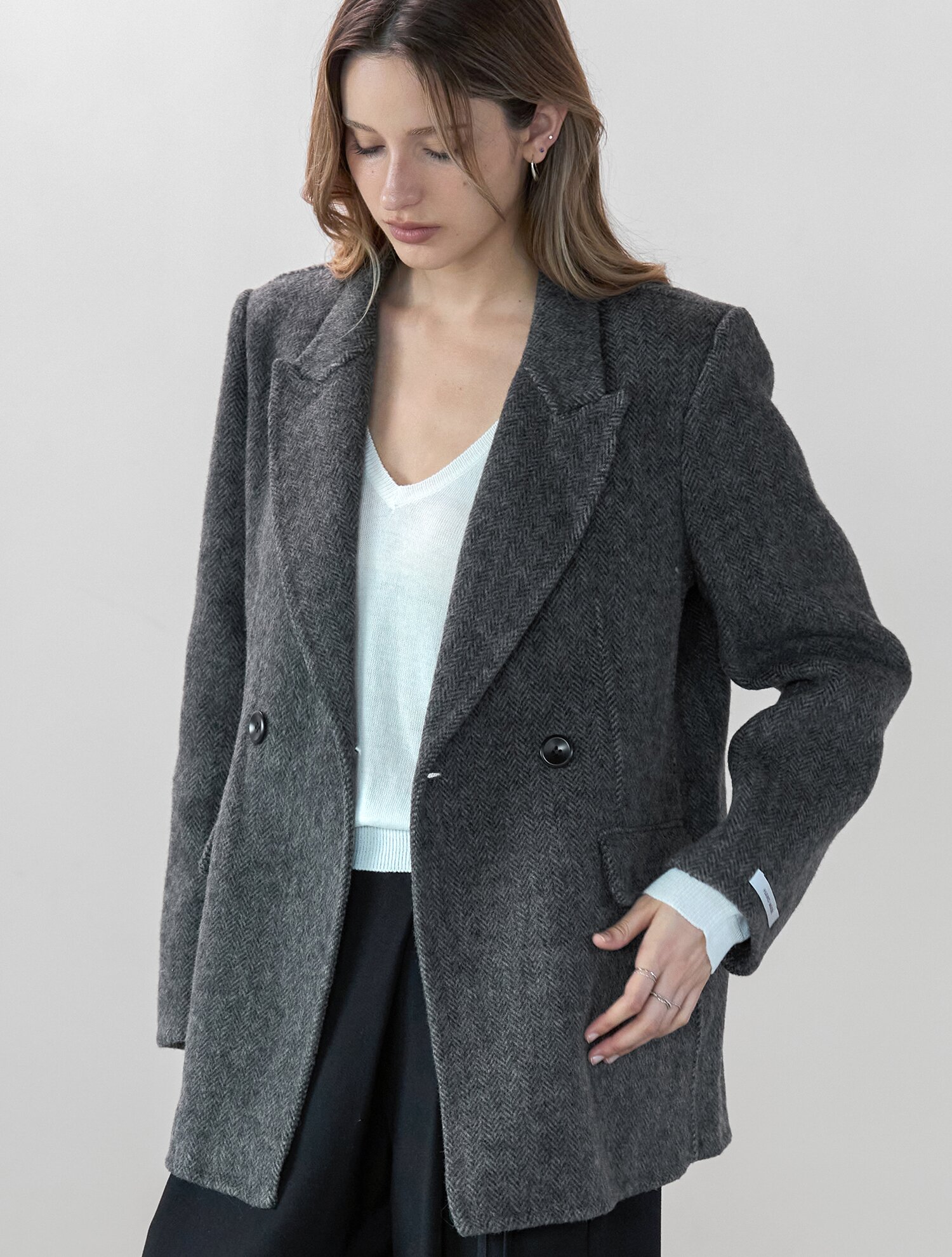 클래식 헤링본 핸드메이드자켓 GRAY