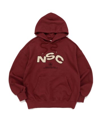 NSC 로고 그래픽 후드 티셔츠 (버건디)