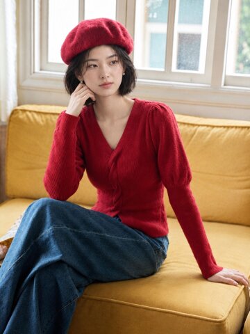 LS_Lantern sleeve knit