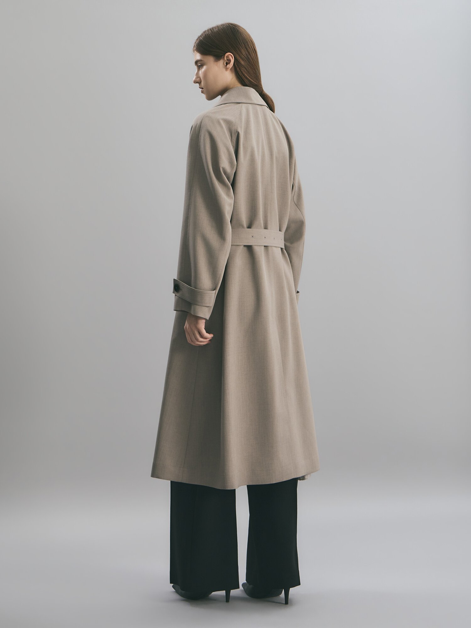 벨티드 래글런 롱 트렌치 코트 (TAUPE BEIGE)