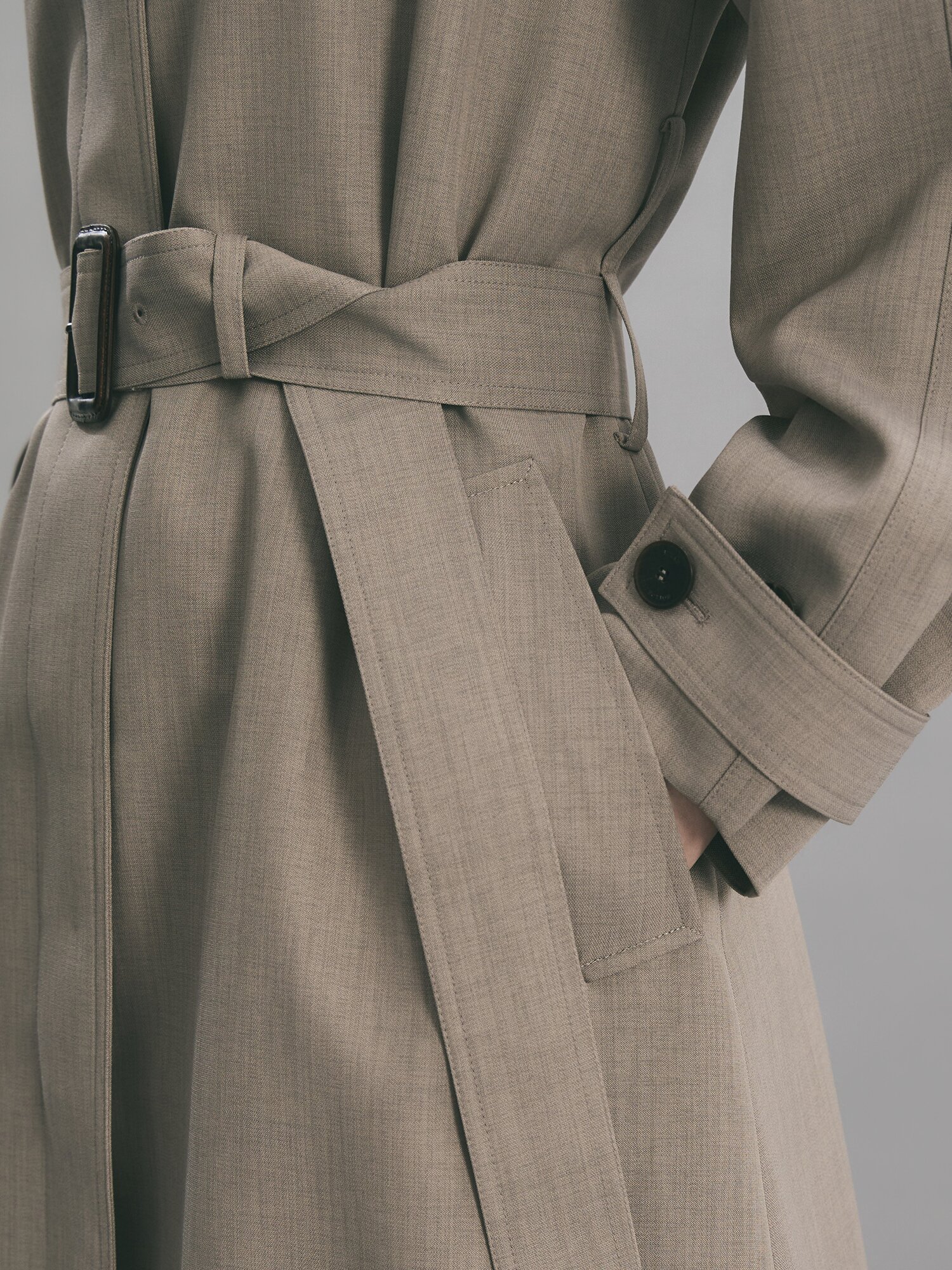 벨티드 래글런 롱 트렌치 코트 (TAUPE BEIGE)