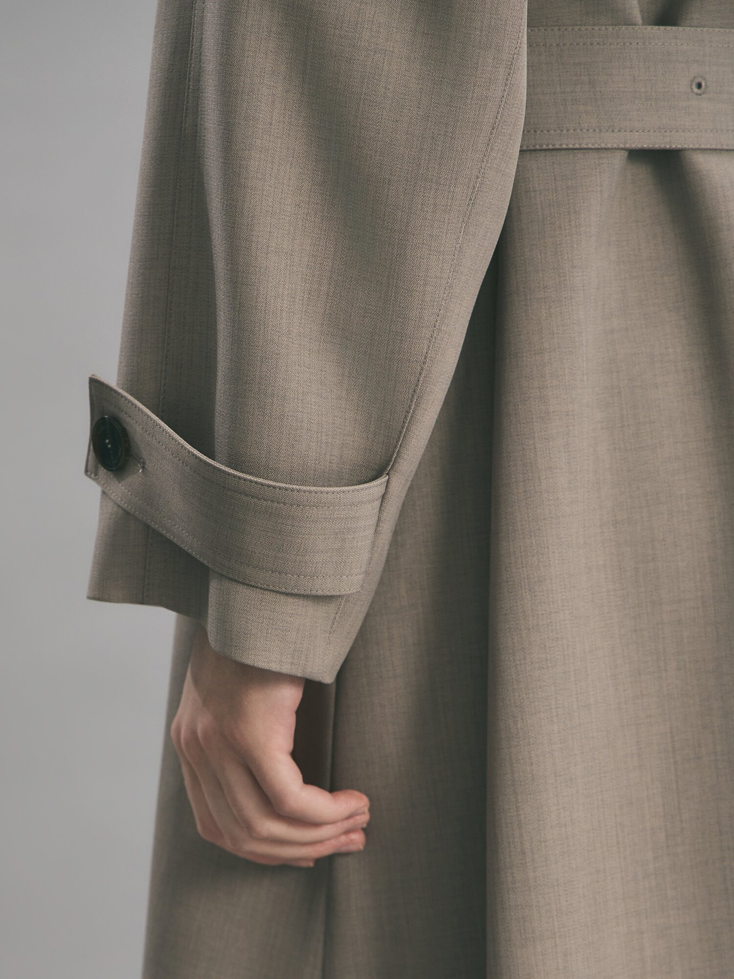 벨티드 래글런 롱 트렌치 코트 (TAUPE BEIGE)