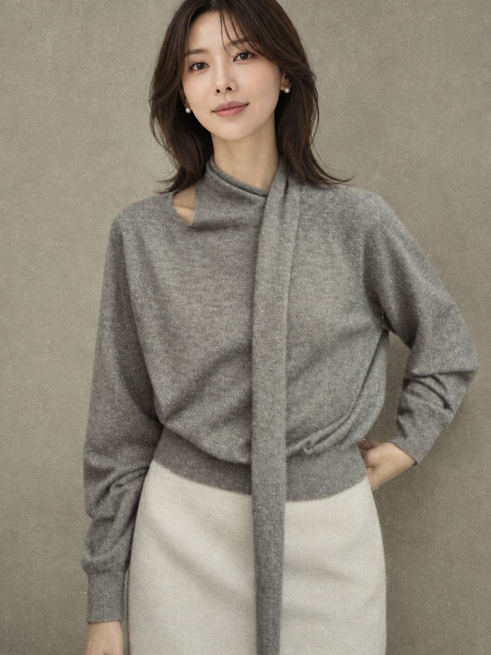 멀티웨이 스카프 타이 니트