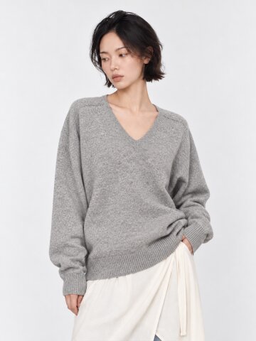 Premium Wool 100 V-Neck Knit (4color)