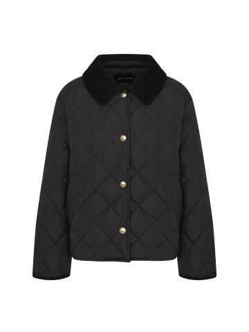 덕 다운 퀼팅 코듀로이 칼라 점퍼 (BLACK)