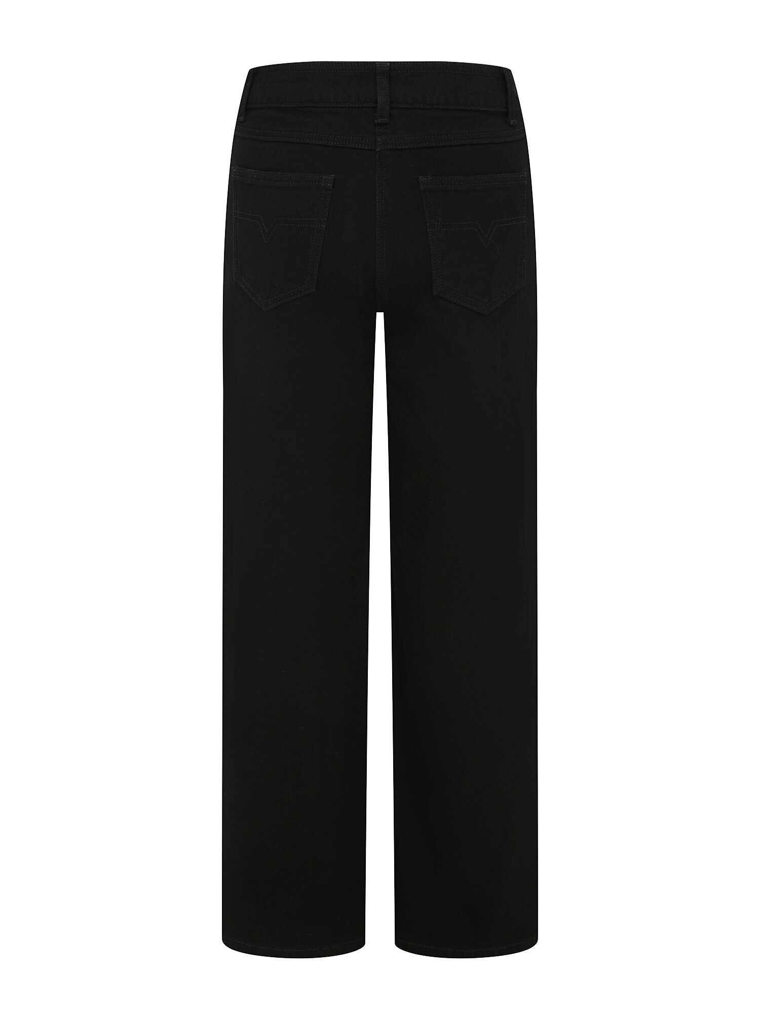 기모 자수 와이드 일자핏 데님 팬츠 (BLACK)