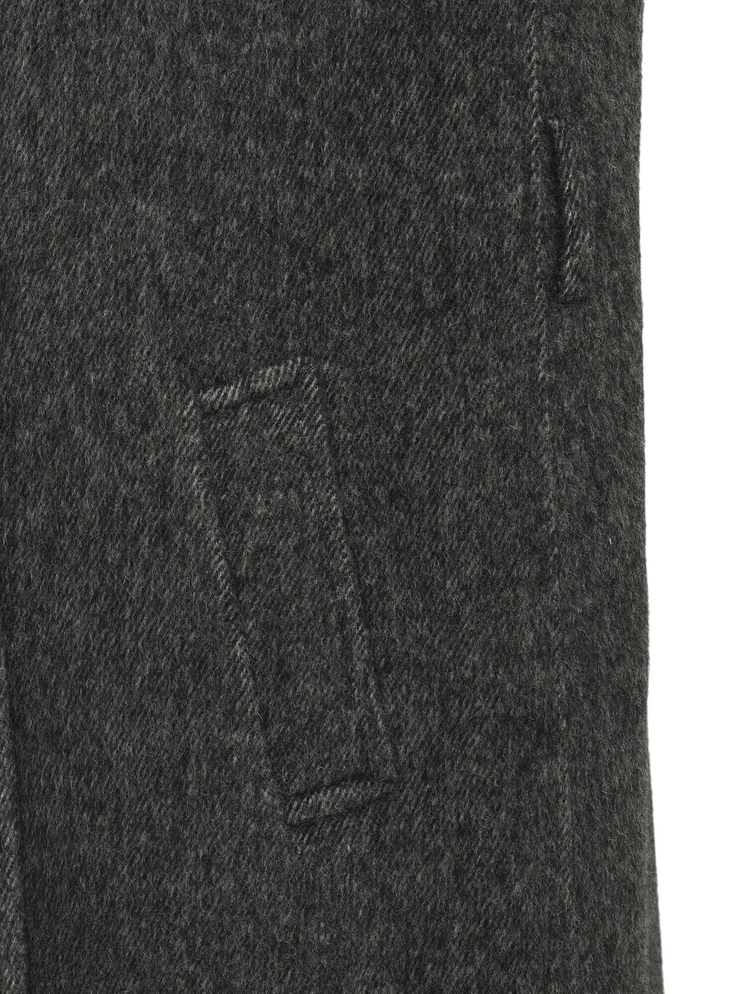 울 알파카 하이넥 벨티드 롱 코트 (DARK GREY)