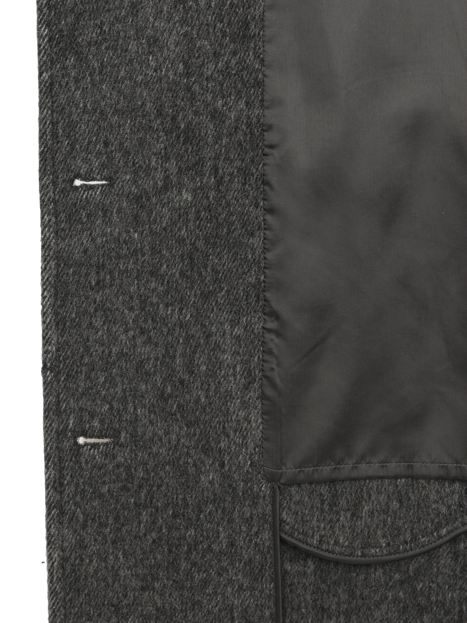 울 알파카 하이넥 벨티드 롱 코트 (DARK GREY)