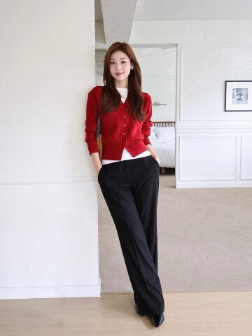 히든 슬림 부츠컷 팬츠 