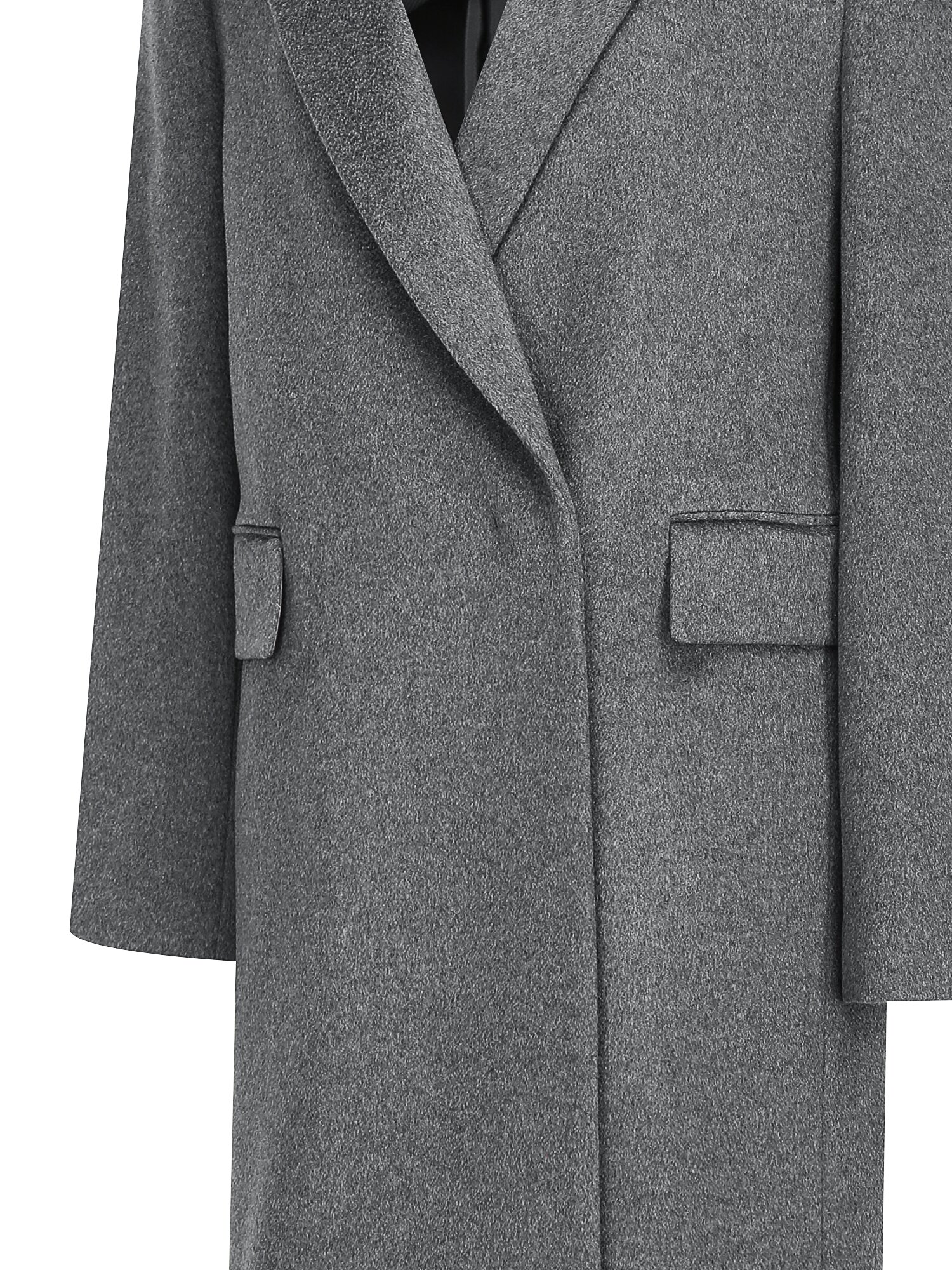 캐시미어 더블 히든 버튼 롱 코트 (GREY)