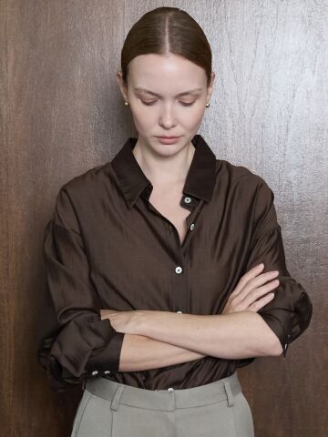 Luster Shirt_Chestnut





