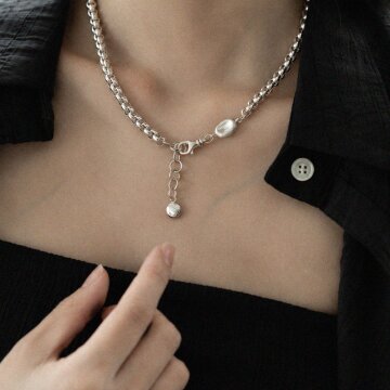 제이누이 플루이드 페블 목걸이 silver